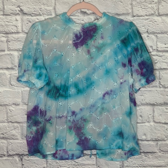 Free People Tops - Free People Custom Tie Dye Eyelet Back Tie Top